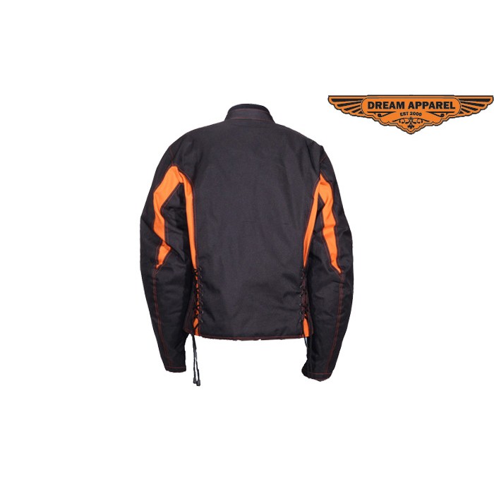 Womens Orange Textile Motorcycle Jacket